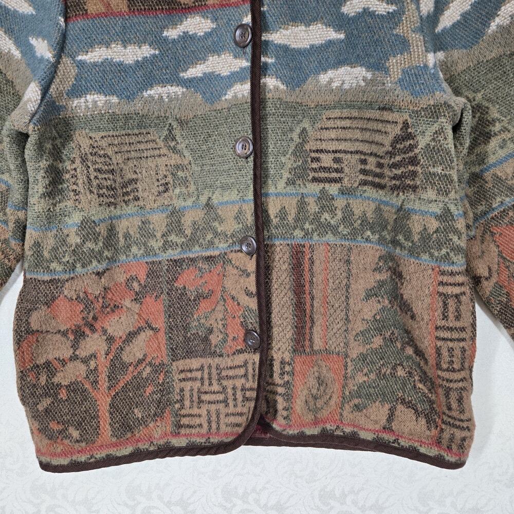 Y2K Sonoma Tapestry Cabin Jacket S Cottagecore Rustic Woodland Barn Coat - Picture 4 of 14